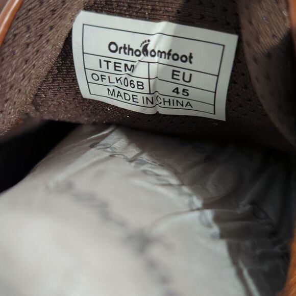 Orthocomfoot Men\'s Brown Business Shoes Size 11 main image 2
